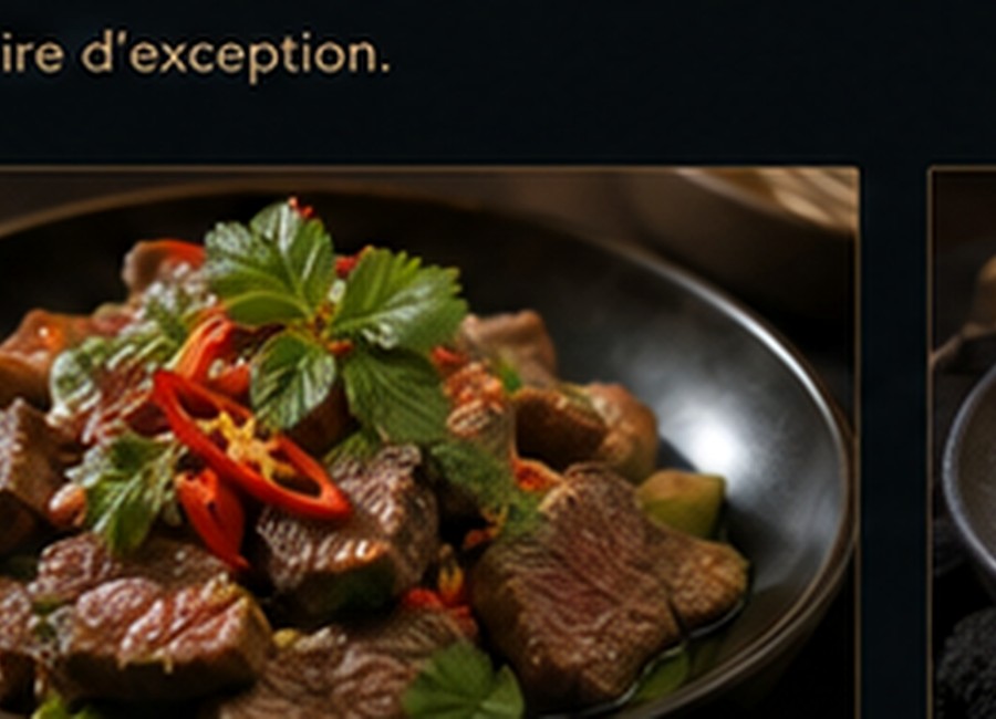 Grilled beef in a panang curry